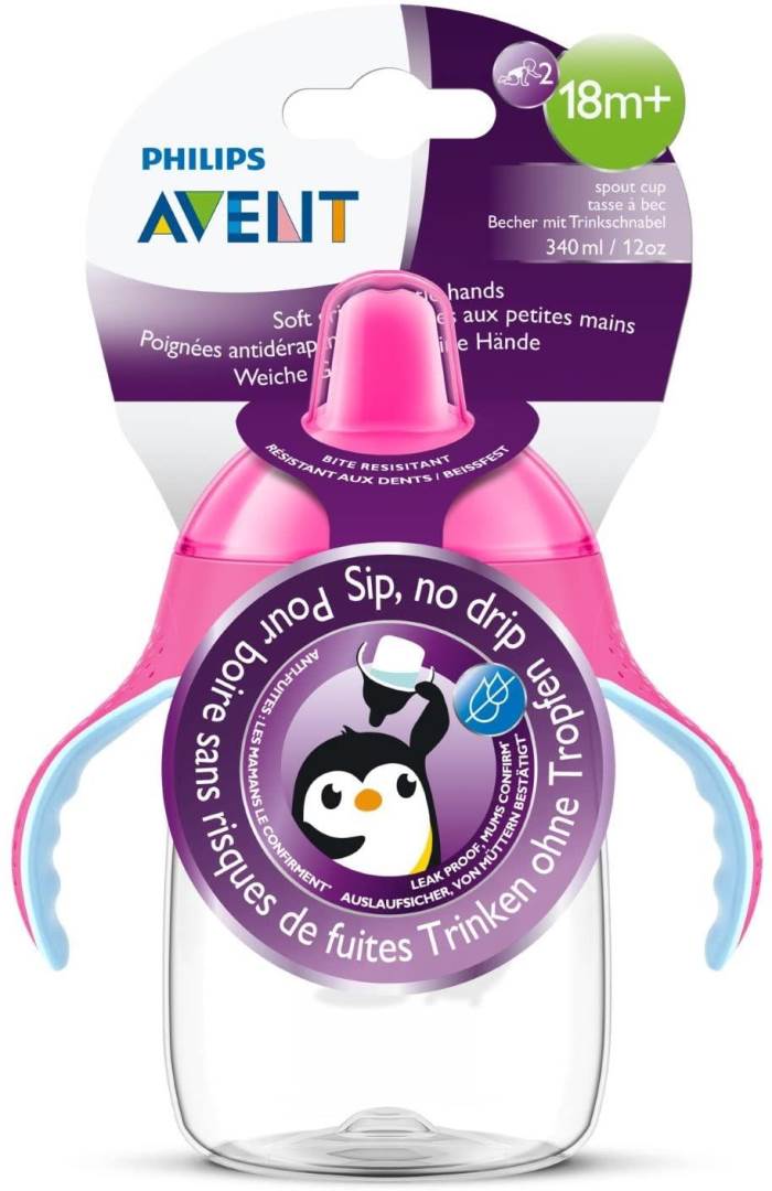 Philips Avent Premium Spout Cup 340ml - Pink (Single Pack)
