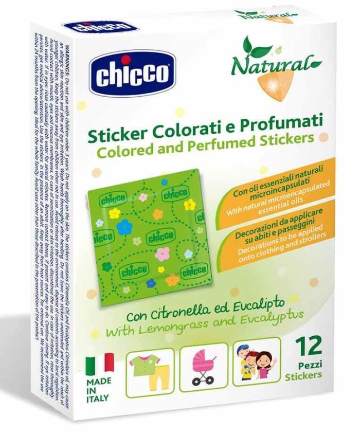 Chicco Colored & Perfumed Mosquito Repellent Stickers - 12 Pieces