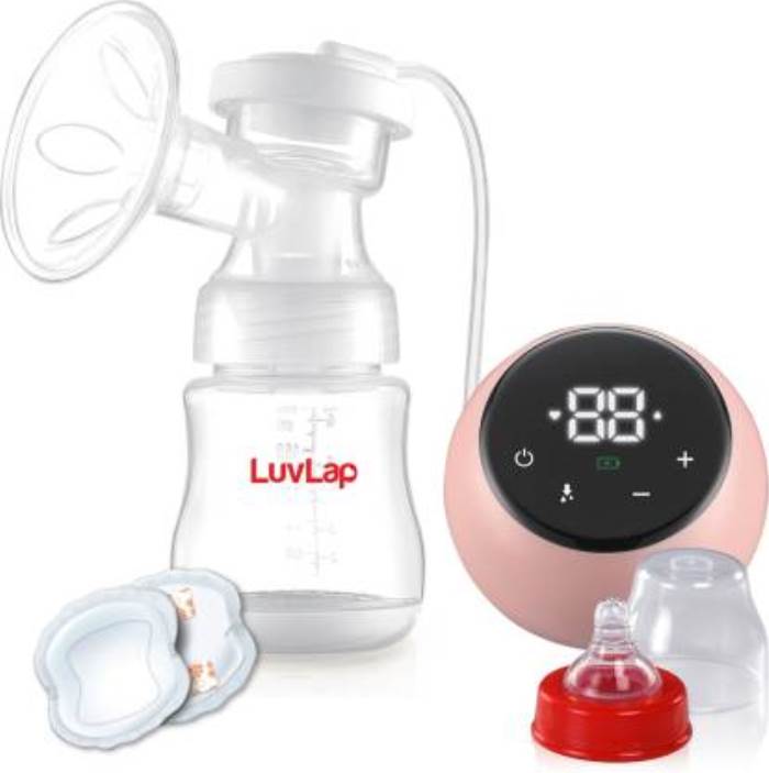 Luvlap Electric Breast Pump with 3 Phase Pumping, Rechargeable Battery, Convertible to Manual Breast Pump