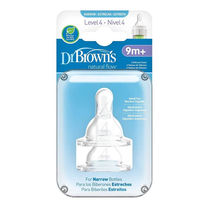 Dr Browns Options+ Narrow Neck Y-Cut 9 Months+ Teat 2 Pack Nipple