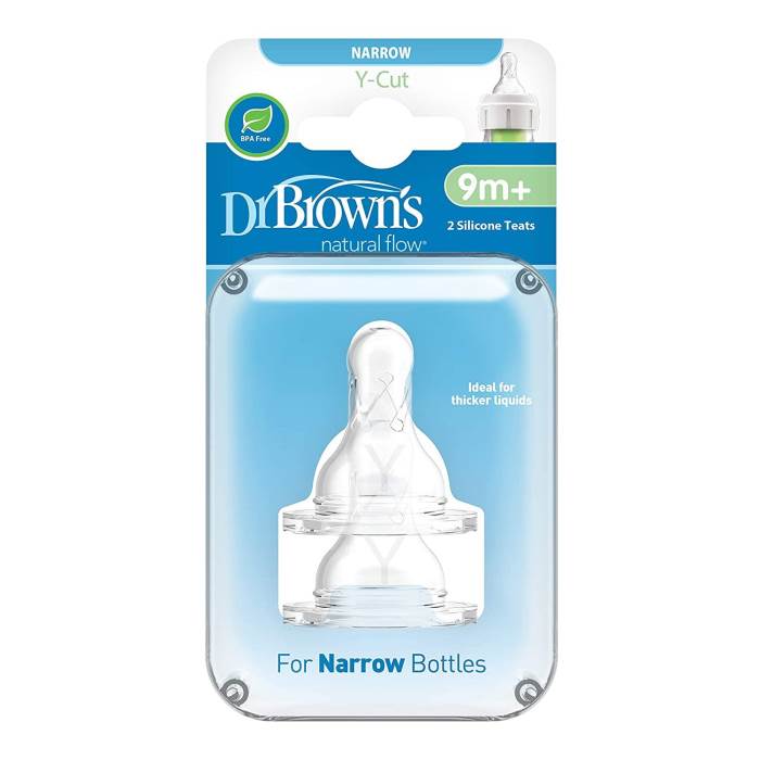 Dr Brown Options Silicone Narrow Neck Nipple Size 4 2 Pack Nipple