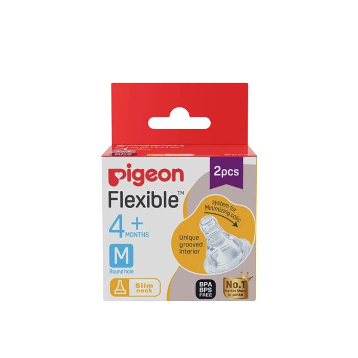Pigeon Peristaltic Nipple M -2 Pcs, transparent, one size (88123)