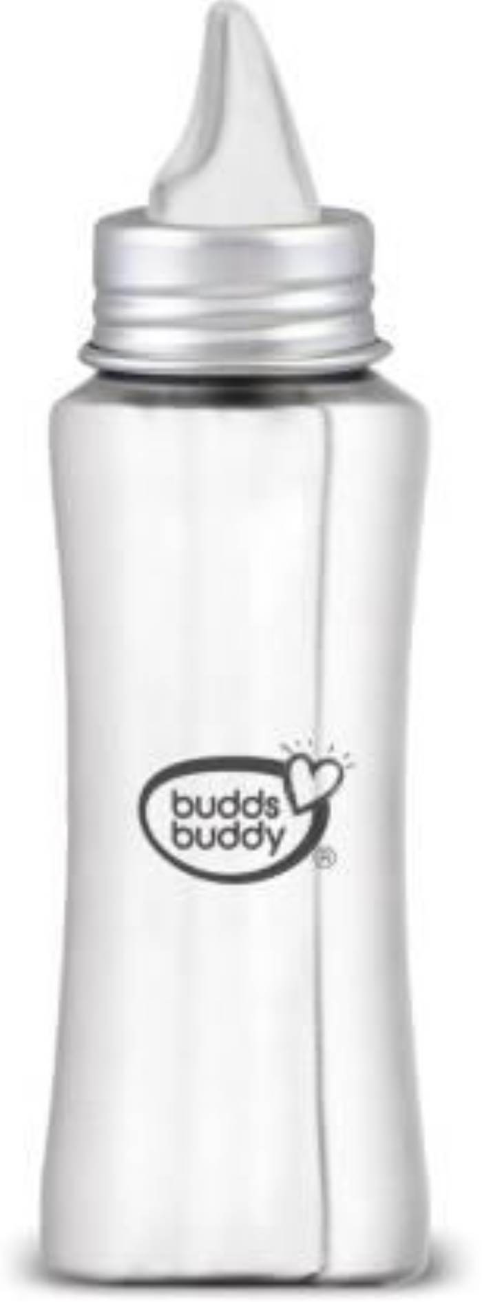 Buddsbuddy Stella Stainless Steel Regular Neck BPA Free Baby Feeding Bottle with Extra Sipper Spout - (Grey)