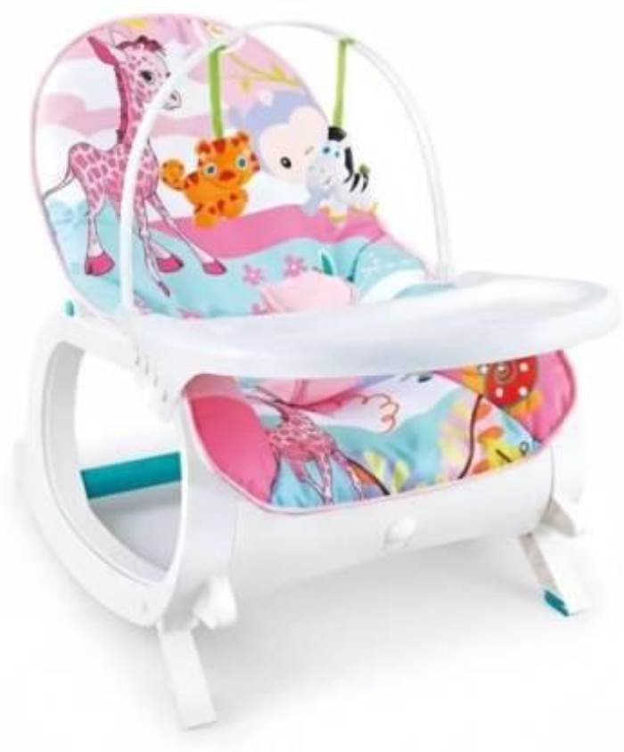 Smile Baby Newborn-To-Toddler White Baby-Rocker Cum Bouncer with Vibrations & 12 Musical Rhymes