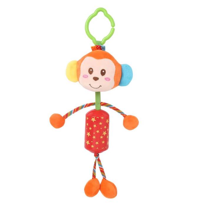 Smile Baby Monkey Orange Hanging Musical Toy / Wind Chime Soft Rattle  (Orange)