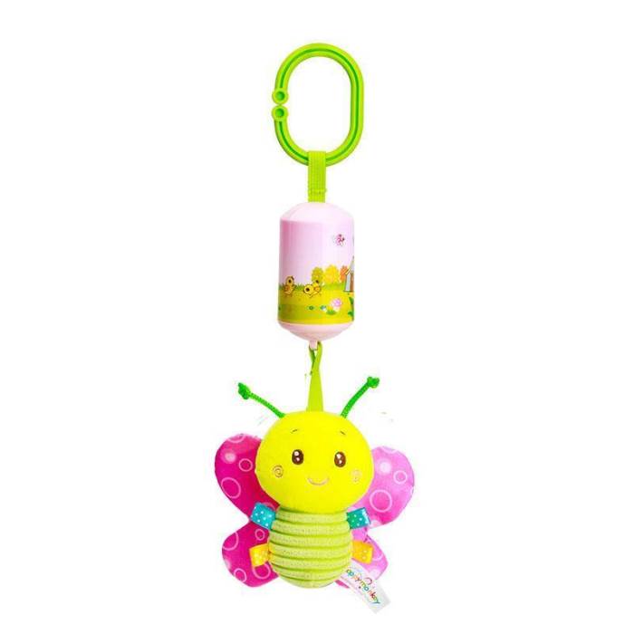 Smile Baby Butterfiy Green/Pink Hanging Musical Toy / Wind Chime Soft Rattle