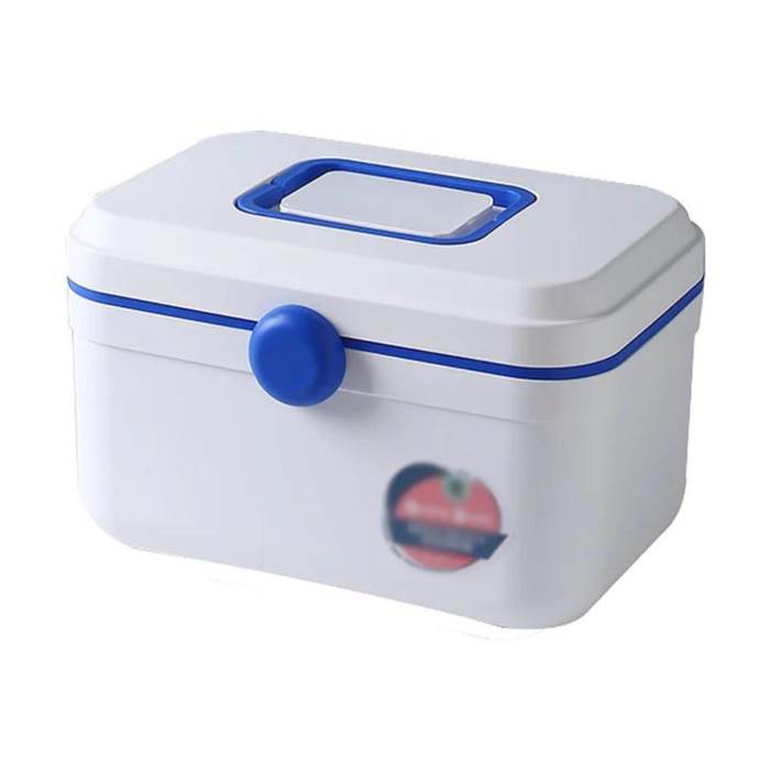 Medicine Box Portable double-layer medicine cabinet, household medicine cabinet, large-capacity portable multifunctional
