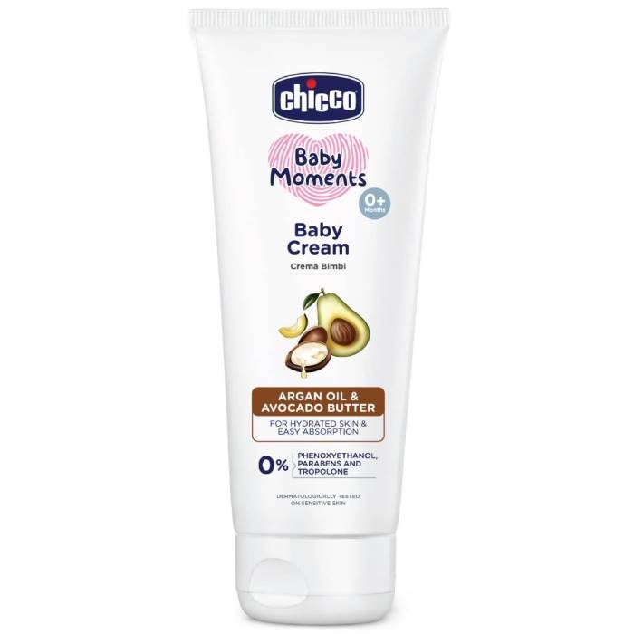 Chicco Baby Moments Baby Cream, with Natural Ingredients, Deep Nourishment for Baby Soft Skin, Dermatologically Tested, 