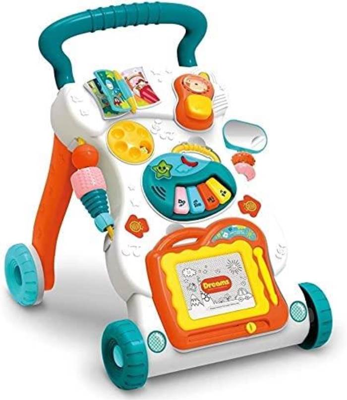 Smile Baby - Baby Walker for Boys Girls, Sit to Stand up Learning Walkers, Toddler Push Walking Toys, Infant Musical Act