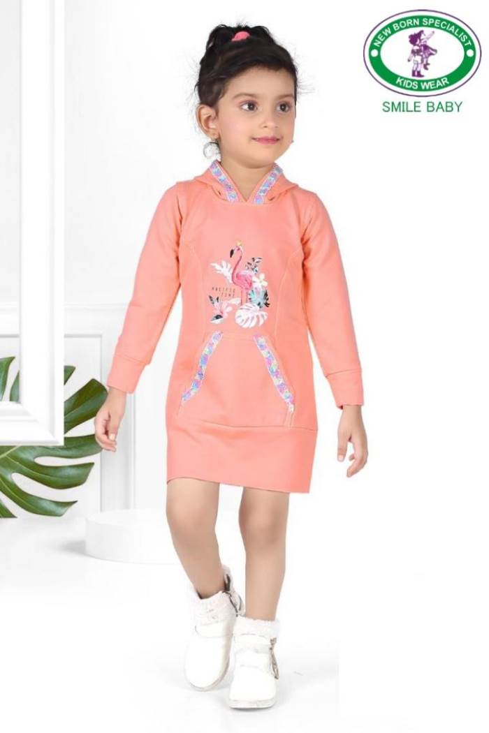 SMILE BABY GIRLS PARTY DRESS / SHORT MIDDI 1220/PEACH