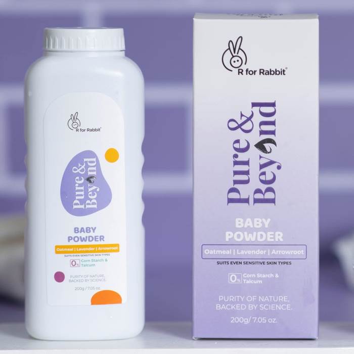 R for Rabbit Baby Powder Pure & Beyond Natural,No Corn Starch or Talc Free, With Oatmeal & Arrowroot, Suits Sensitive Sk