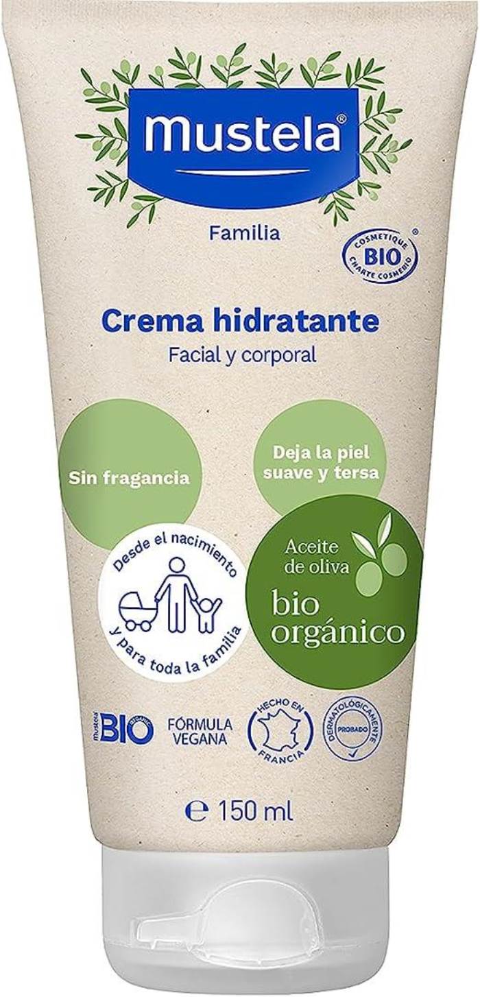 Mustela Certified Organic Hydrating Cream - Natural Body Lotion w/Olive Oil, Aloe Vera & Sunflower Oil - For Baby, Kid &
