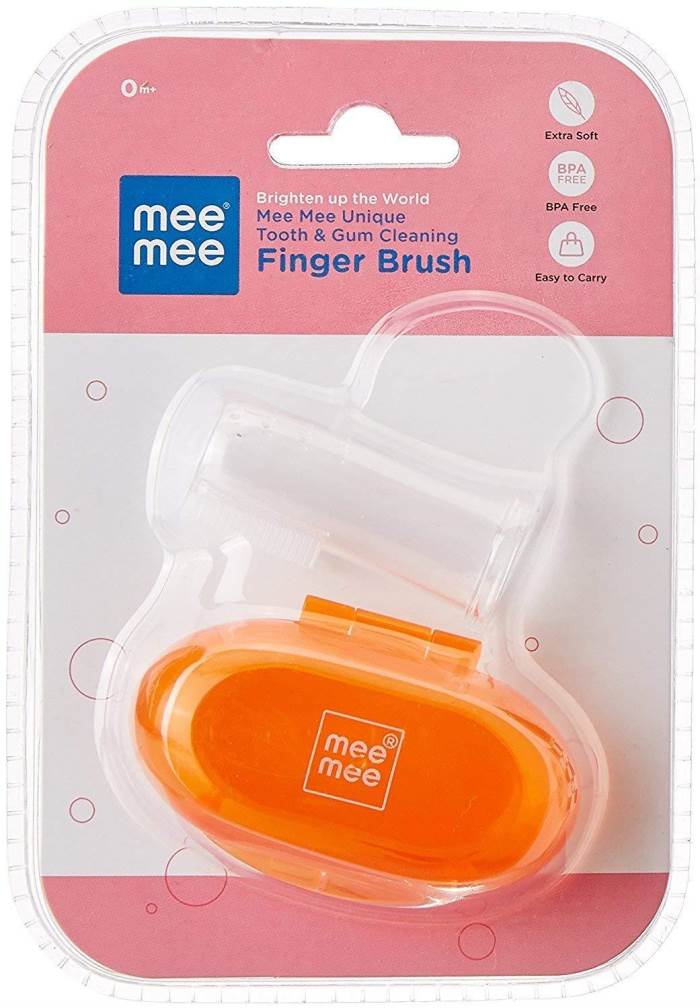 Mee Mee Unique Finger Brush (Single Pack, Orange)