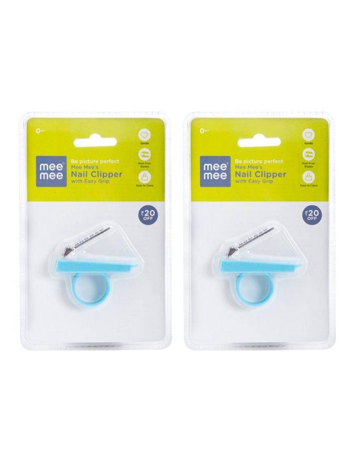 Mee Mee Baby Nail Cutter with Easy Grip (Blue) 2pcs