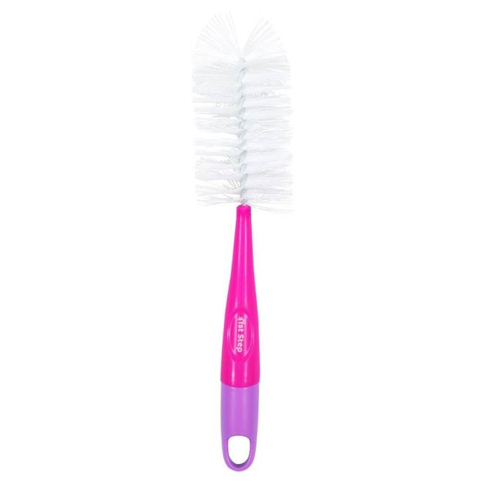 1st Step Bottle and Nipple Cleaning Brush with Nylon bristles for Easy Cleaning (Pink)