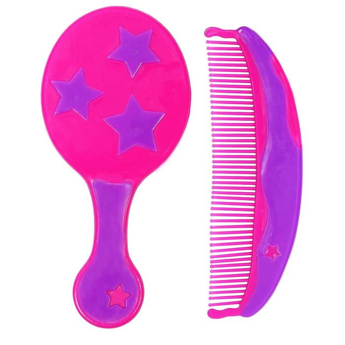 1st Step Baby Comb and Brush Set/Grooming Set with Soft Bristles (Pink)