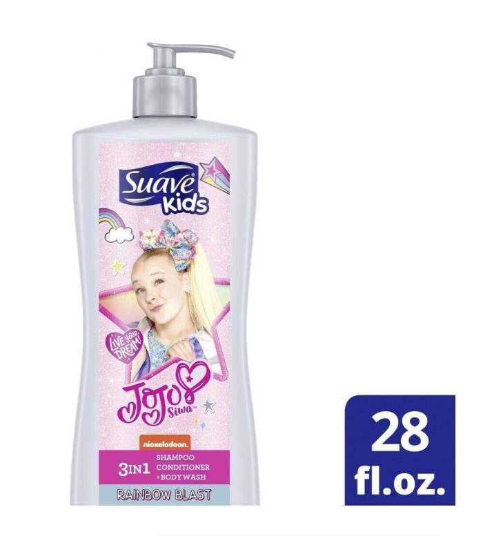 SUAVE Kids Live your Dream Jojo Siwa Rainbow Blast 3 1in 1 Shampoo Coniditioner+ Body Wash 828 ml