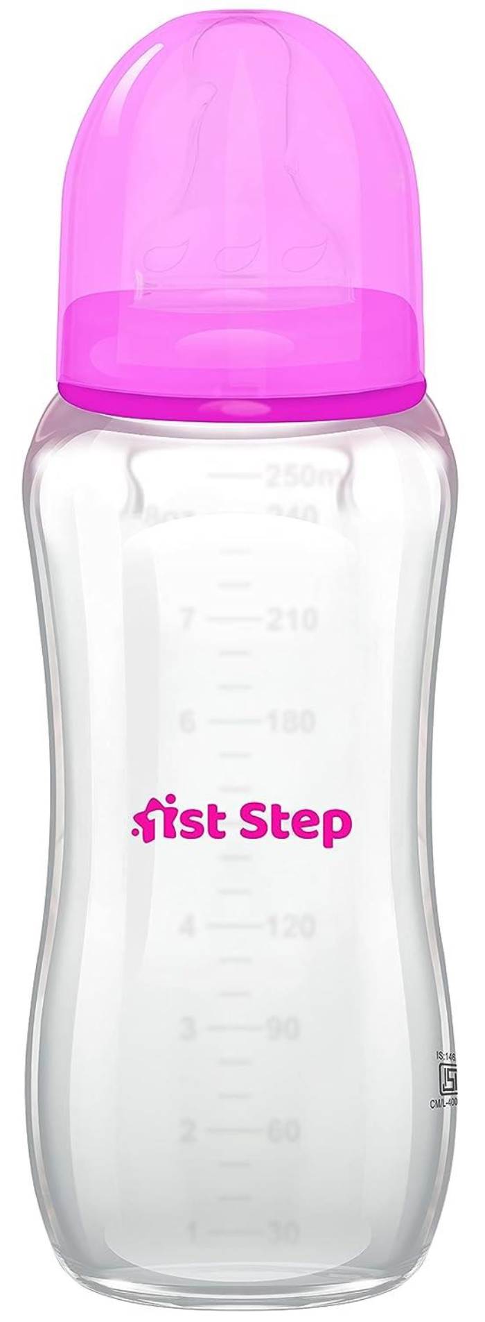 1st Step 8 oz./250 ml BPA Free Feeding Bottle- (Pink, 8 oz./250 ml.)