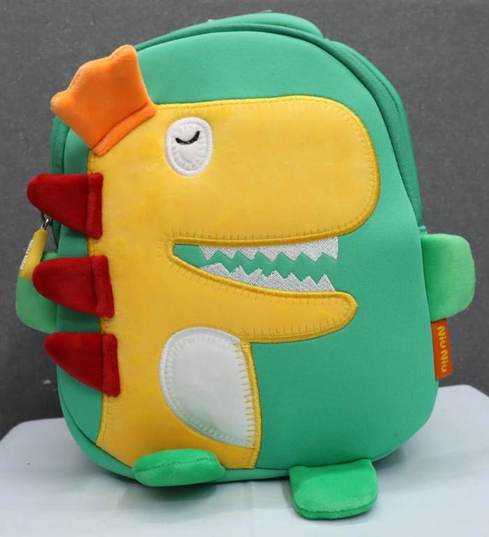 Kids School Bag Soft Plush Backpacks MY FRIEND DINOSEAR Unisex (168-1/GREEN)