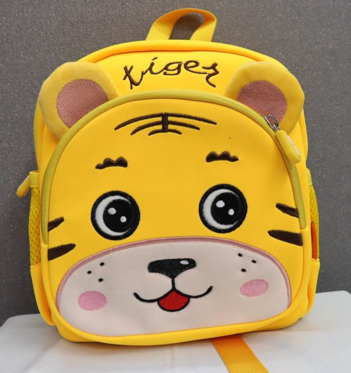 Kids School Bag Soft Plush Backpacks MUY CUTESY TIGER Unisex (168-22/YELLOW)