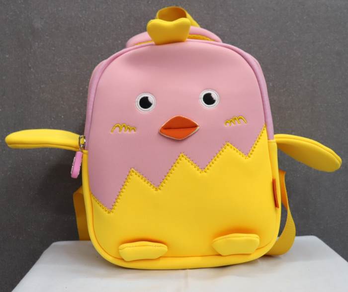 Kids School Bag Soft Plush Backpacks MY LITTLE CHICKEN Unisex (168-9/Pink)