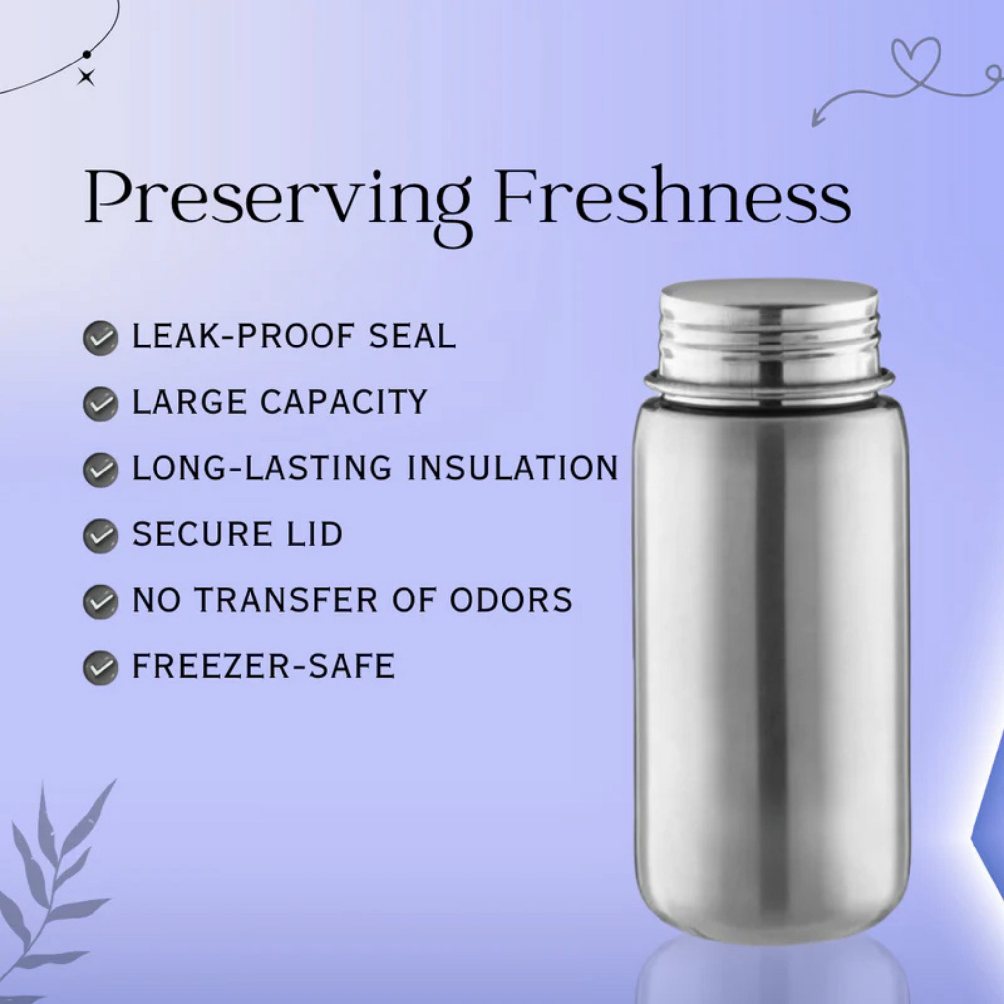 Adore Prime Flow Plus 4 Stage Thermos Double wall Insulated SS Feeding Bottle - 150 ml  (Stainless Steel)