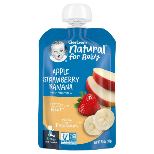 Gerber, Natural for Baby, 2nd Foods, Apple, Strawberry, Banana, 3.5 oz (99 g)