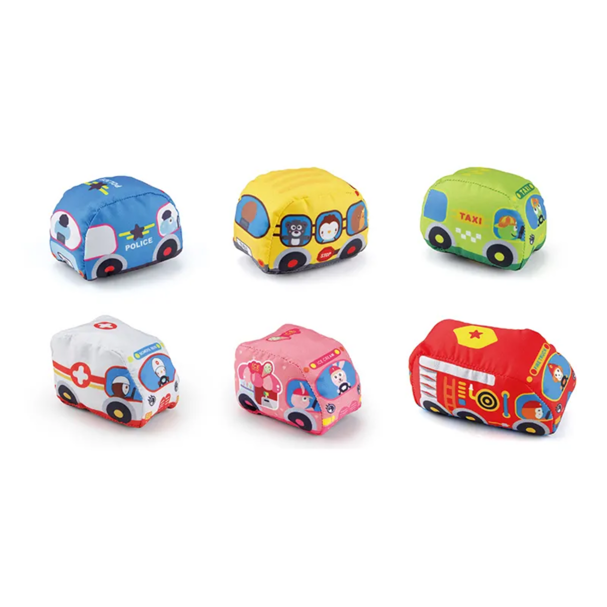 Smile Baby Monster Trucks Cartoon Animal Early Educational Learning Toys, Pull Back Kids Gift Cloth Vehicles Game Carpet