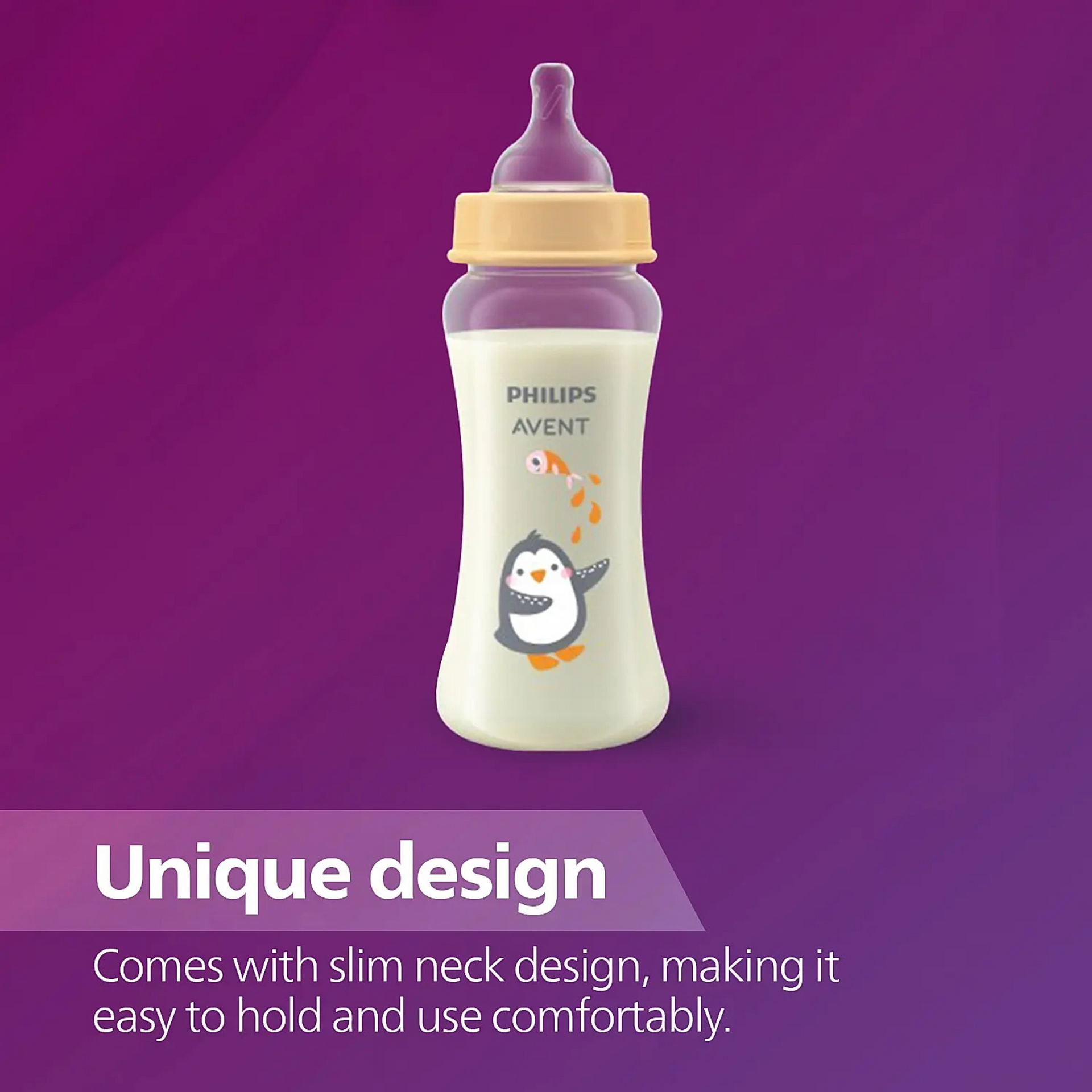 Philips Avent Grow Feeding Bottle 330ml by Toy Station| Anti-Colic | Easy Fill,Easy Clean|BPA Free | with 6M+ Flow Teat | Made in India (SCF064/01)