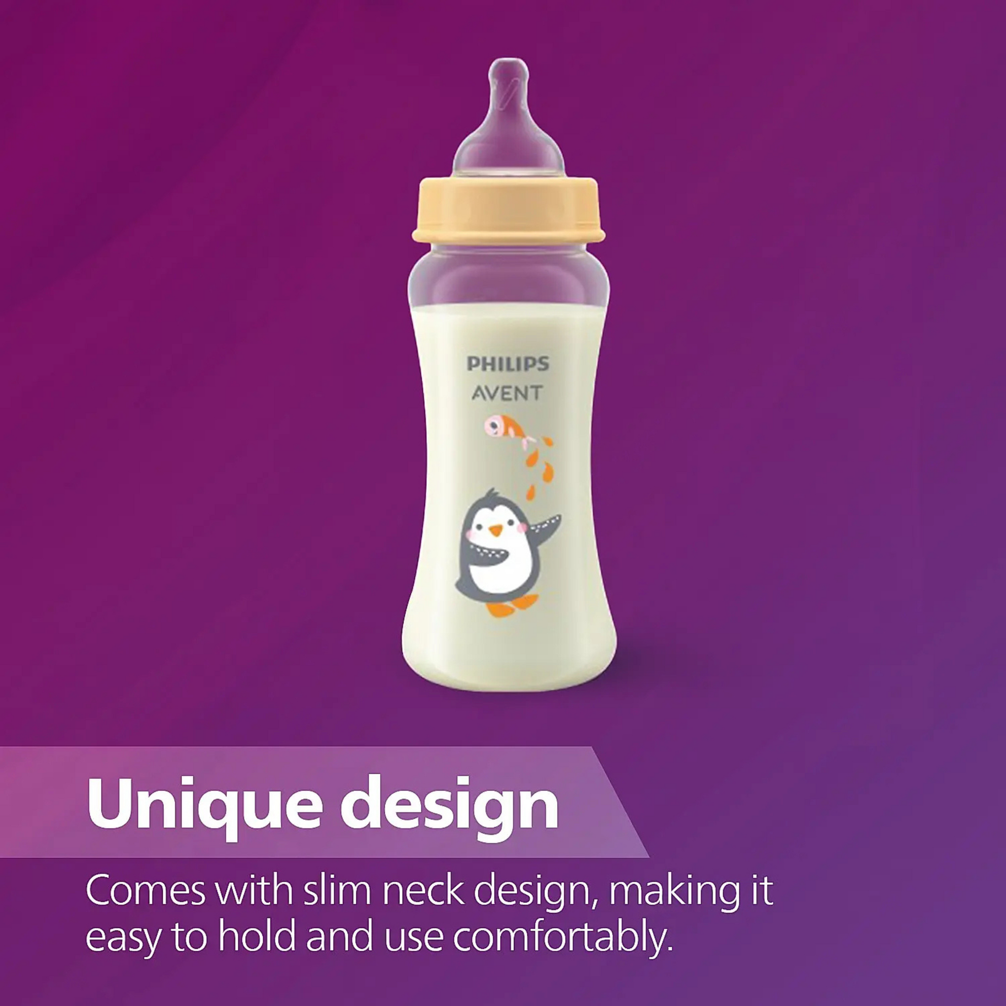 Philips Avent Grow Feeding Bottle 330ml by Toy Station| Anti-Colic | Easy Fill,Easy Clean|BPA Free | with 6M+ Flow Teat | Made in India (SCF064/01)