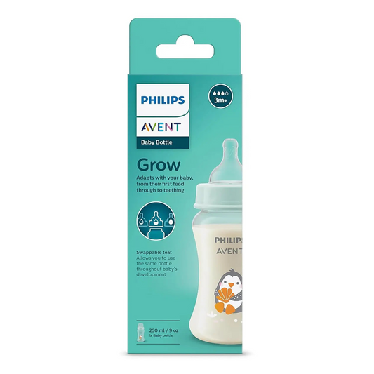 Philips Avent Grow Feeding Bottle 250ml by Toy Station| Anti-Colic | Easy Fill,Easy Clean|BPA Free | with 1M+ Flow Teat | Made in India (SCF061/01)