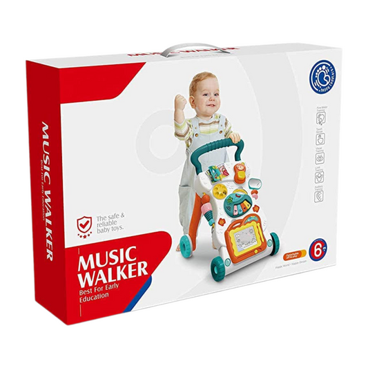 Smile Baby Baby Walker, Multifunction Trolley Walker Kid Early Learning Education Music Science Toy for ToddlerKids Toys Walk Along The Music Walker, Baby Walker Activities, Music and Sound Kids.
