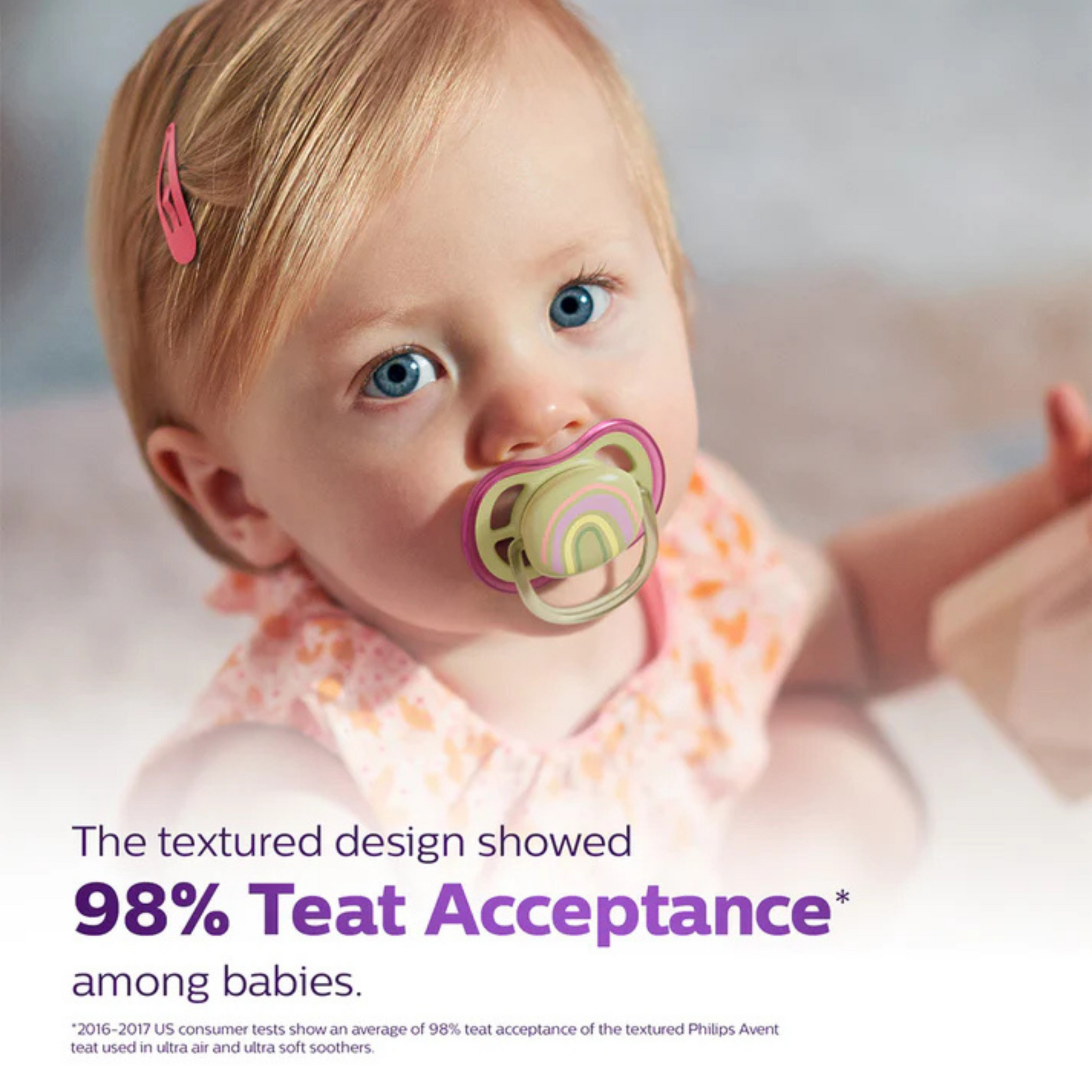 Philips Avent Ultra Air Soother-With Airholes Ventilate Baby's Skin-Orthodontic-Promotes Natural Oral Development-Sterilizing Case Included-Green & Purple-0 to 6M-Pack of 2-Pacifier
