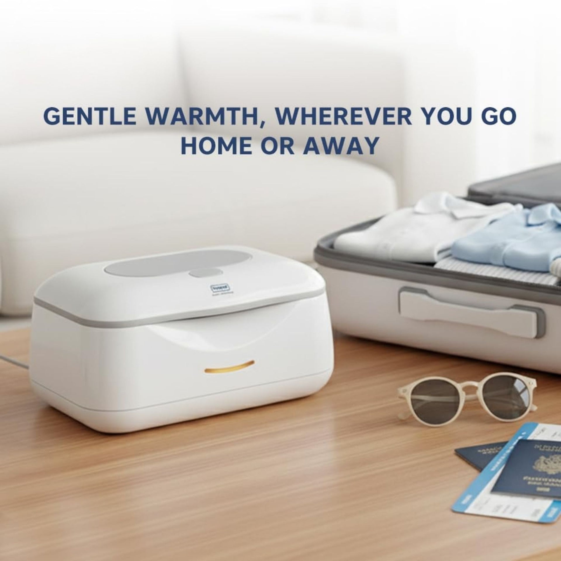 Hopop Baby Wipes Warmer | Universal Design,Fits almost All Baby Wet Wipes Dispenser | Keep Your Baby's Wipes Warm and Cozy | Easy & Convenient to use | In Built Night Light | White