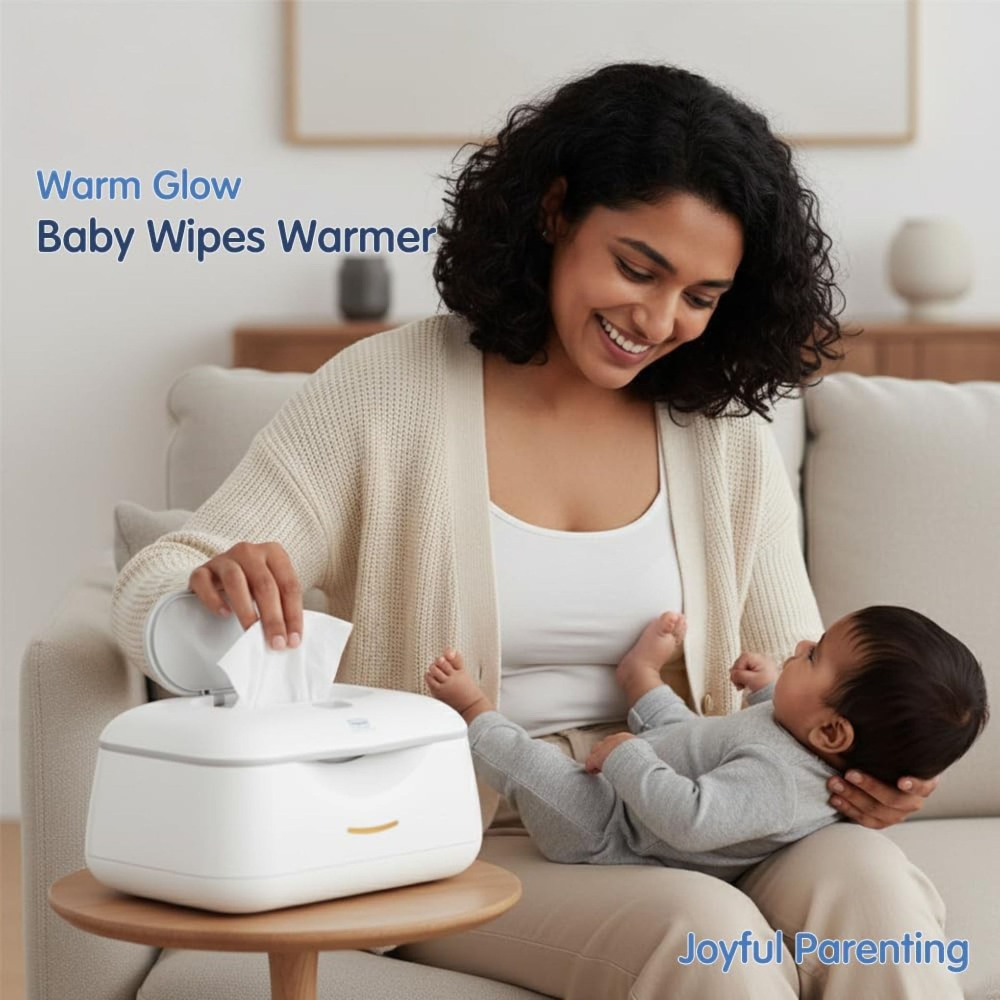 Hopop Baby Wipes Warmer | Universal Design,Fits almost All Baby Wet Wipes Dispenser | Keep Your Baby's Wipes Warm and Cozy | Easy & Convenient to use | In Built Night Light | White