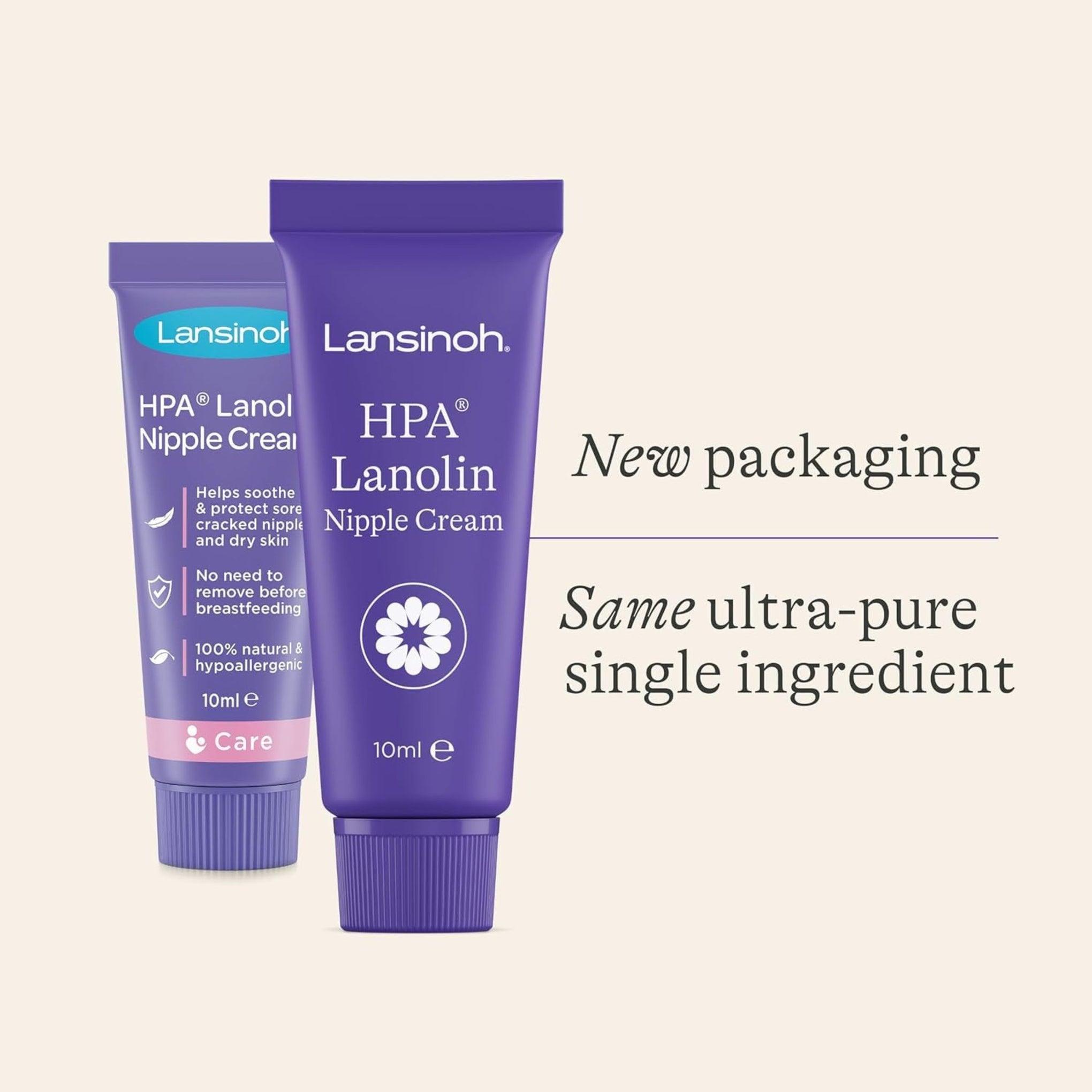 Lansinoh HPA Lanolin Nipple Cream | 100% Natural Breastfeeding Nipple Care | Soothes & Protects Sore, Cracked Nipples | 10ml