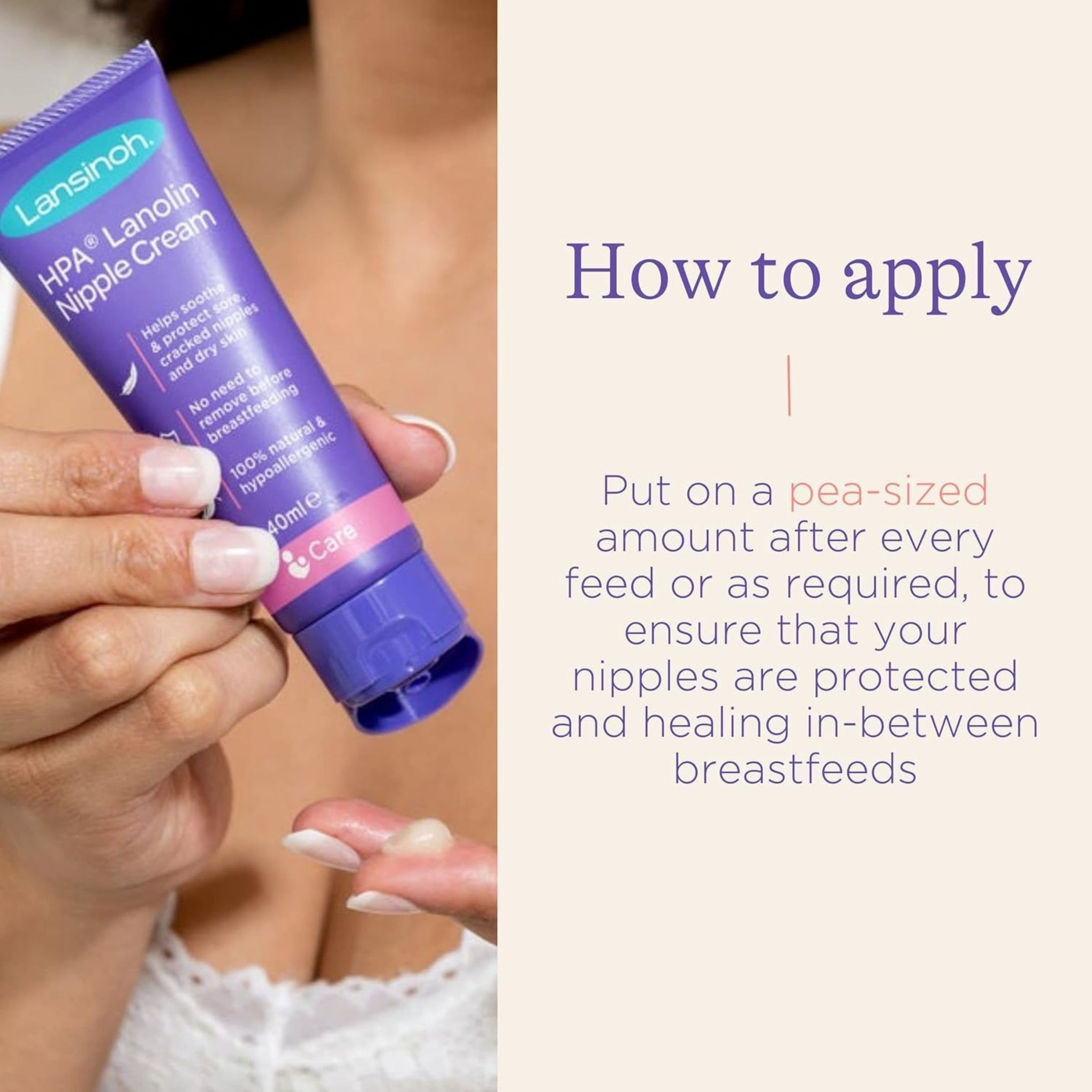 Lansinoh HPA Lanolin Nipple Cream | 100% Natural Breastfeeding Nipple Care | Soothes & Protects Sore, Cracked Nipples | 10ml