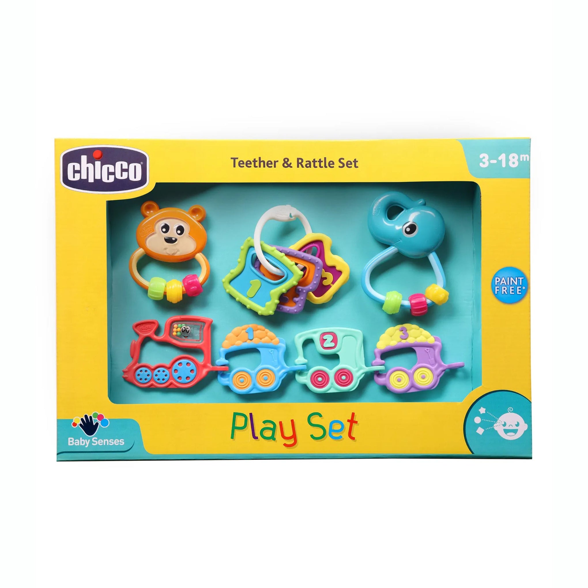 Chicco Baby Rattle Set Pack of 4 - Multicolor - 3-18M