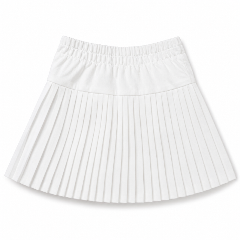 TINY GIRL Girls Pleated Skirt | Premium Stretch Waist School & Casual Skirt | Black & White | Sizes 24–38 (4–14 Years) 