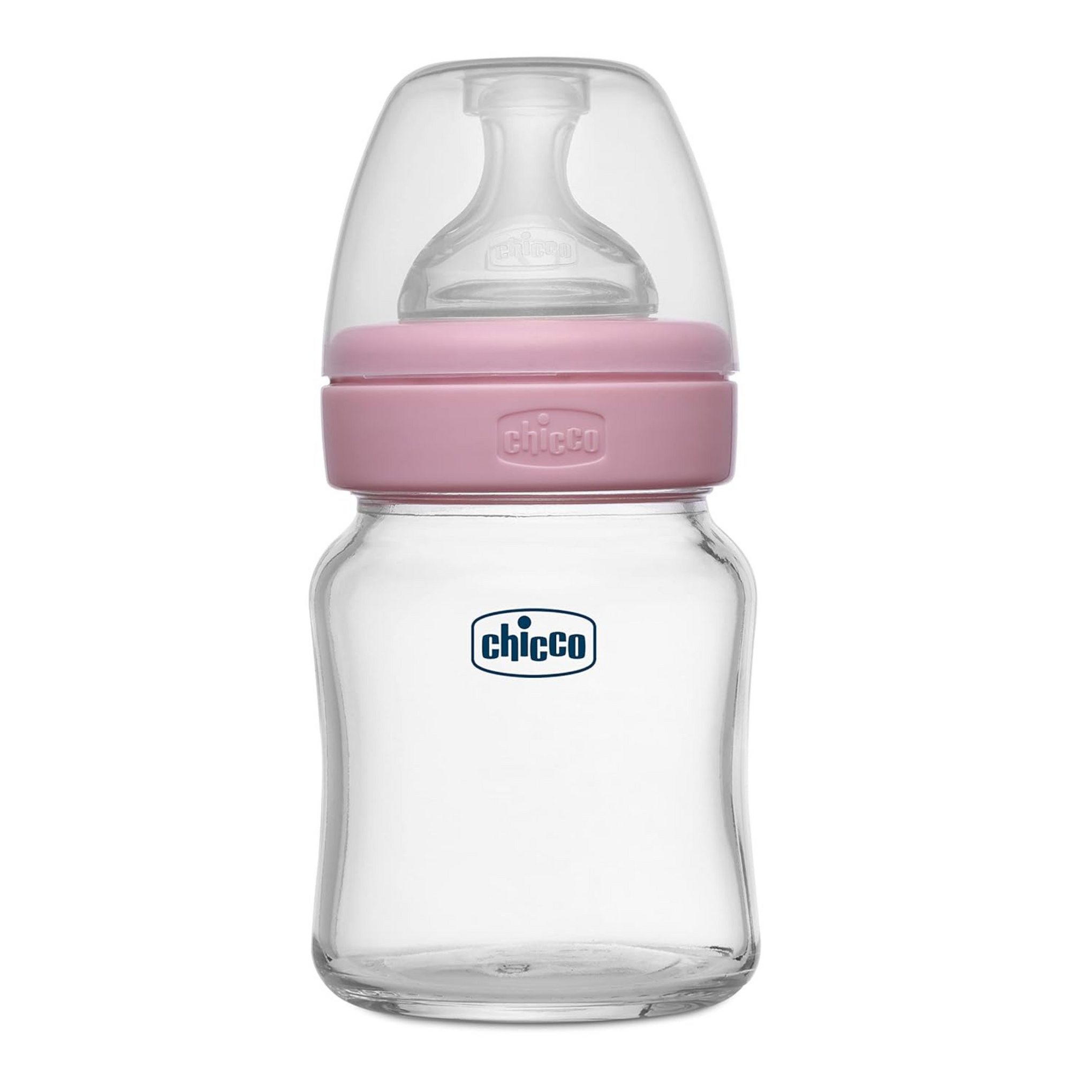 Chicco Well-Being Glass Feeding Bottle for Babies (120ml,Slow Flow) |Premium Borosilicate Glass for High Durability |Elongated Teat for Correct Latch |Comes with Anti-Spill Cap | BPA Free