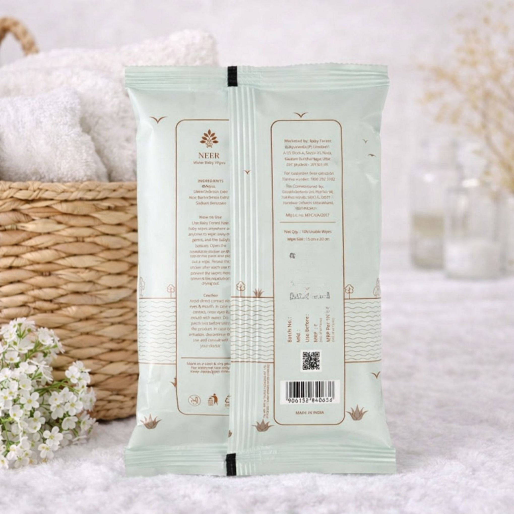 BABY FOREST Neer 99.9% Water Baby Wipes - 72 Wipes & 10Wipes