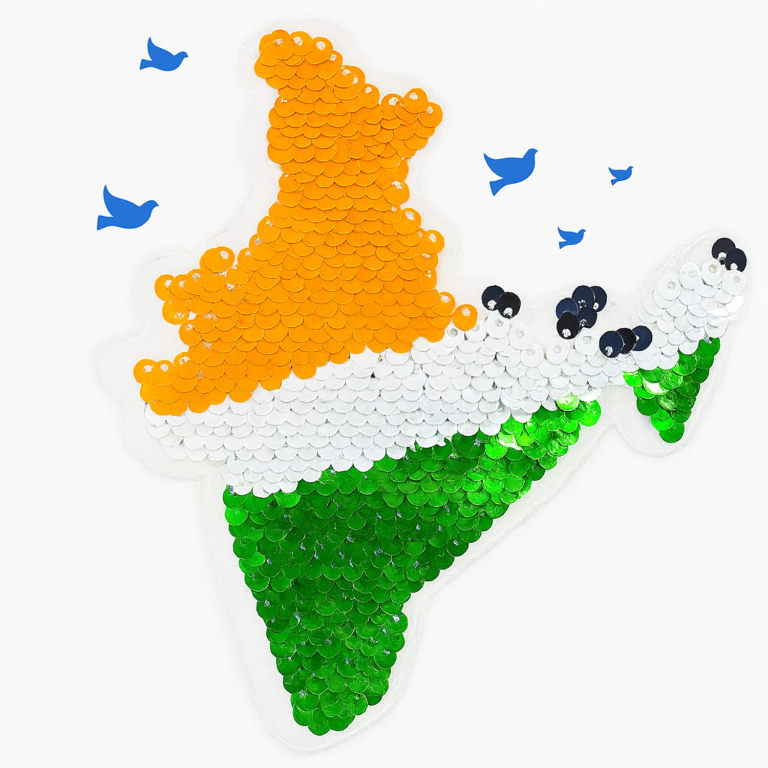 Smile Baby Incredible India Sequin T-Shirt for Kids (1–6 Years) – Tricolor Map Design