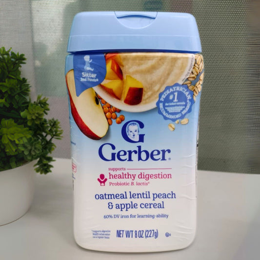 Gerber, Cereal for Baby, Power Blend, 2nd Foods, Probiotic Oatmeal Lentil, Peach & Apple, 8 oz (227 g)