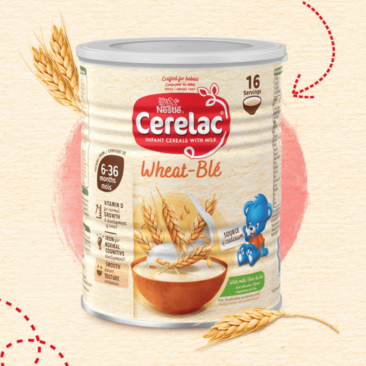 Nestle Cerelac Infant Cereals with Milk & Wheat - 400gms, 6-12months (Imported Tin Pack)