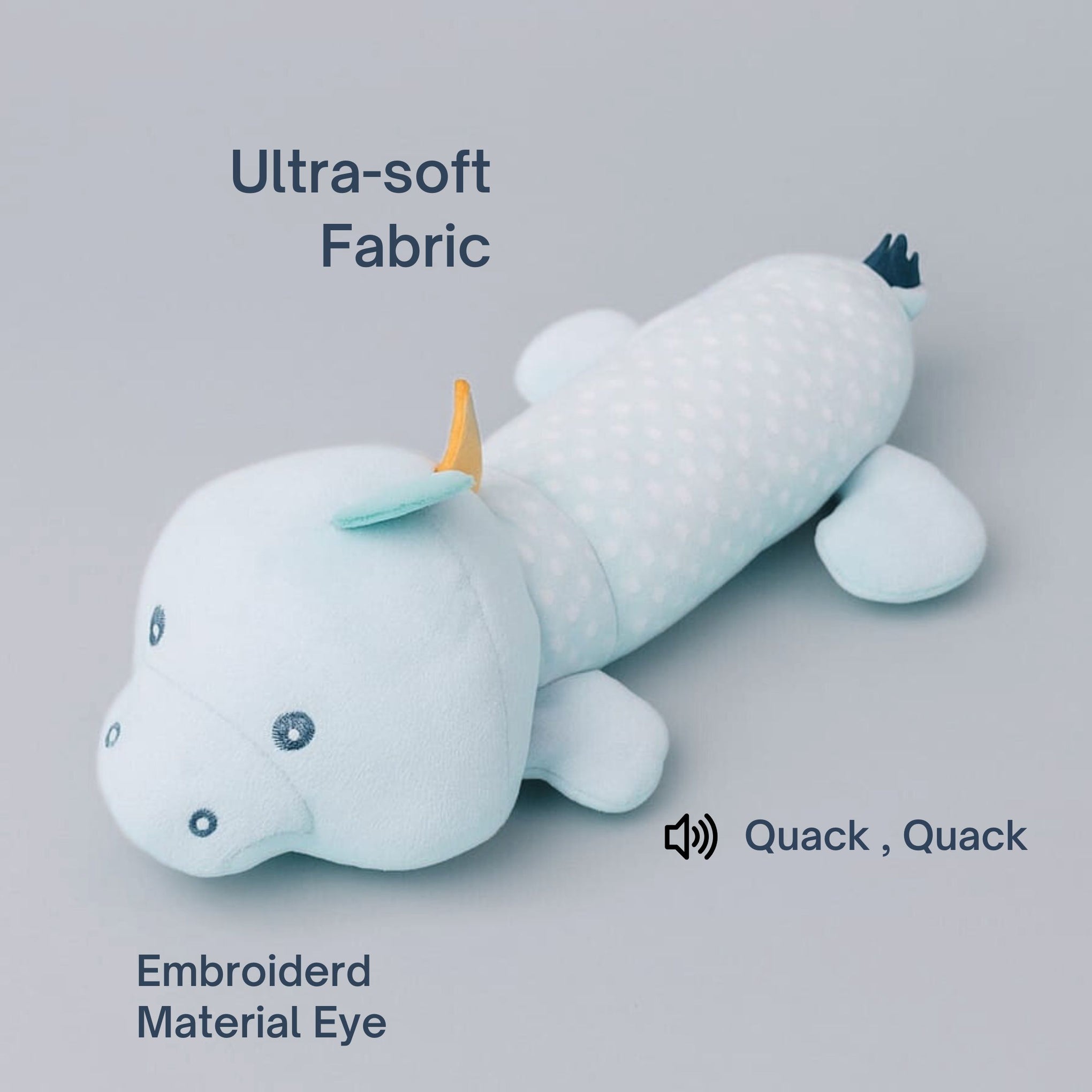 Smile Baby Soft Plush Hippo Toy – Adorable Light Blue Cuddly Animal for Babies | Safe & Washable Soft Toy