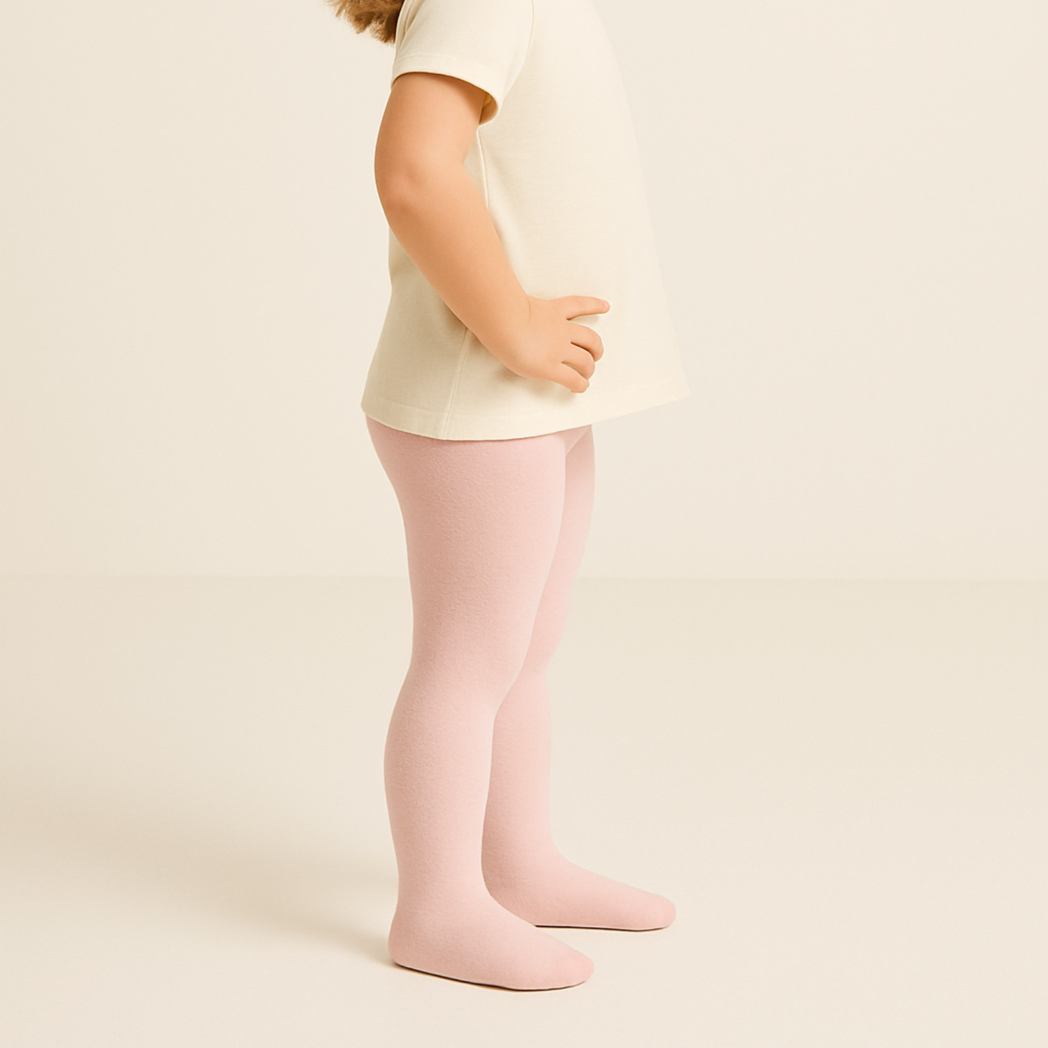 Smile Baby Girls' Full-Length Cotton Tights – Pink | Soft & Stretchable | Ages 1–14 Years
