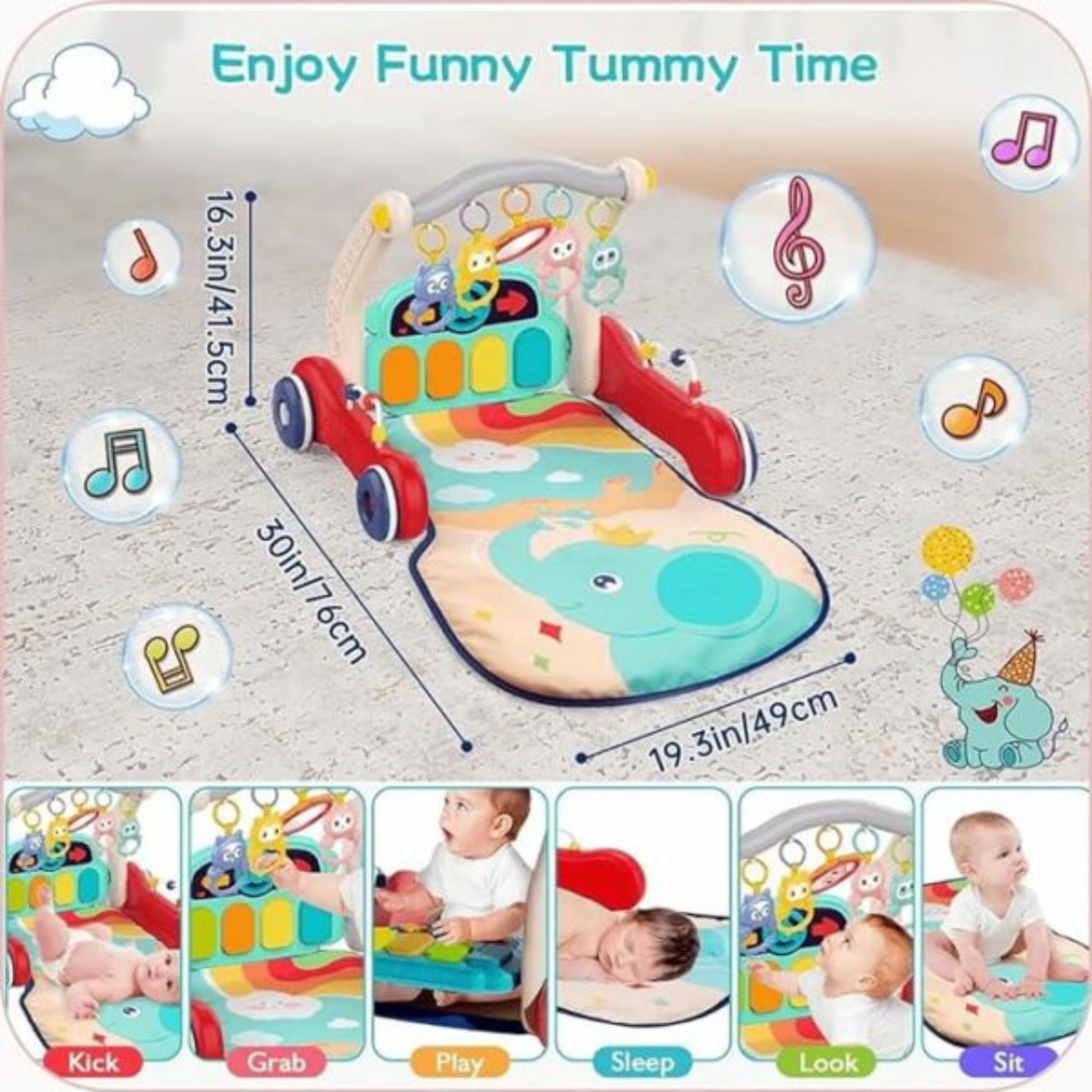 Smile Baby 2-in-1 Musical Baby Play Gym with Convertible Walker: Fun and Learning Combined