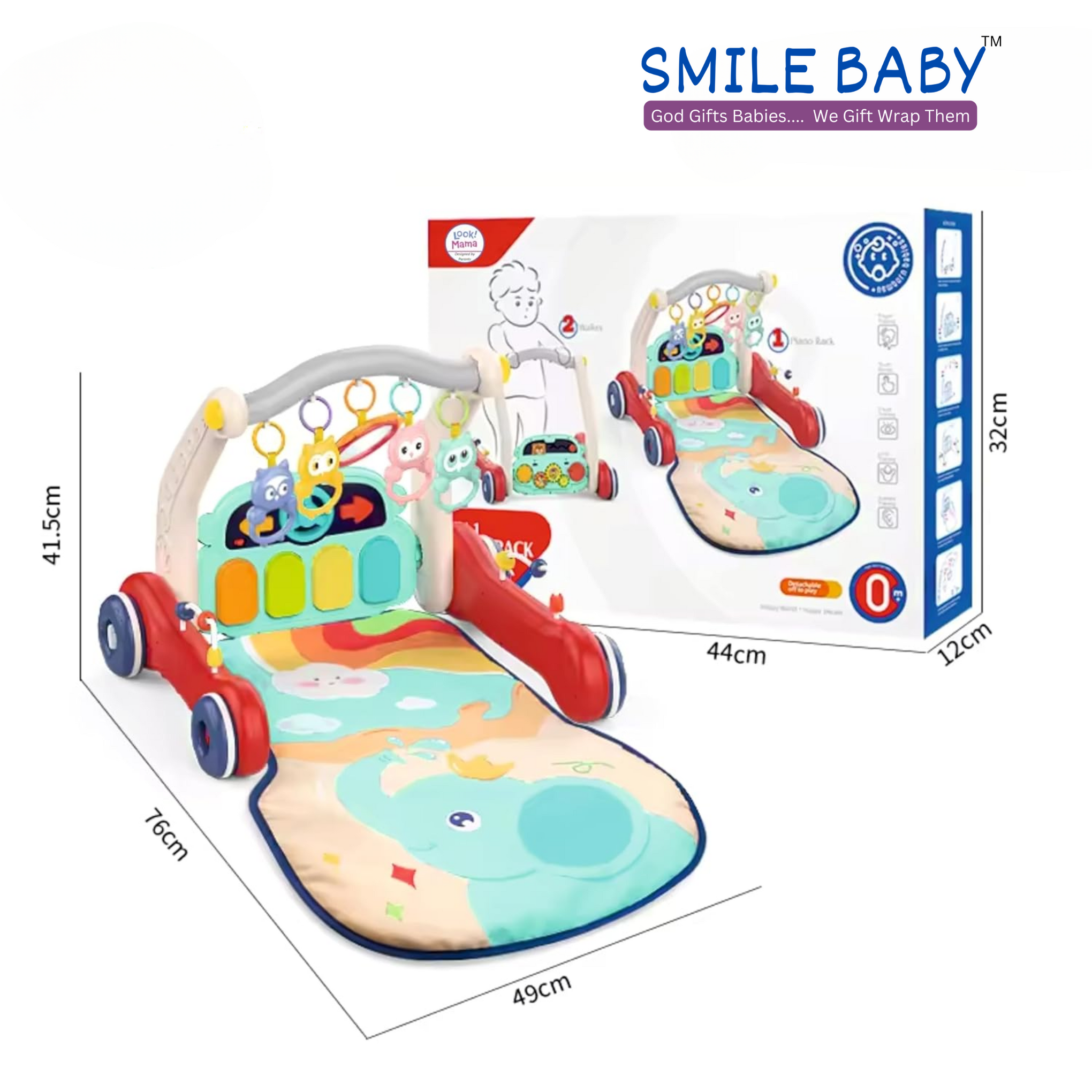 Smile Baby 2-in-1 Musical Baby Play Gym with Convertible Walker: Fun and Learning Combined