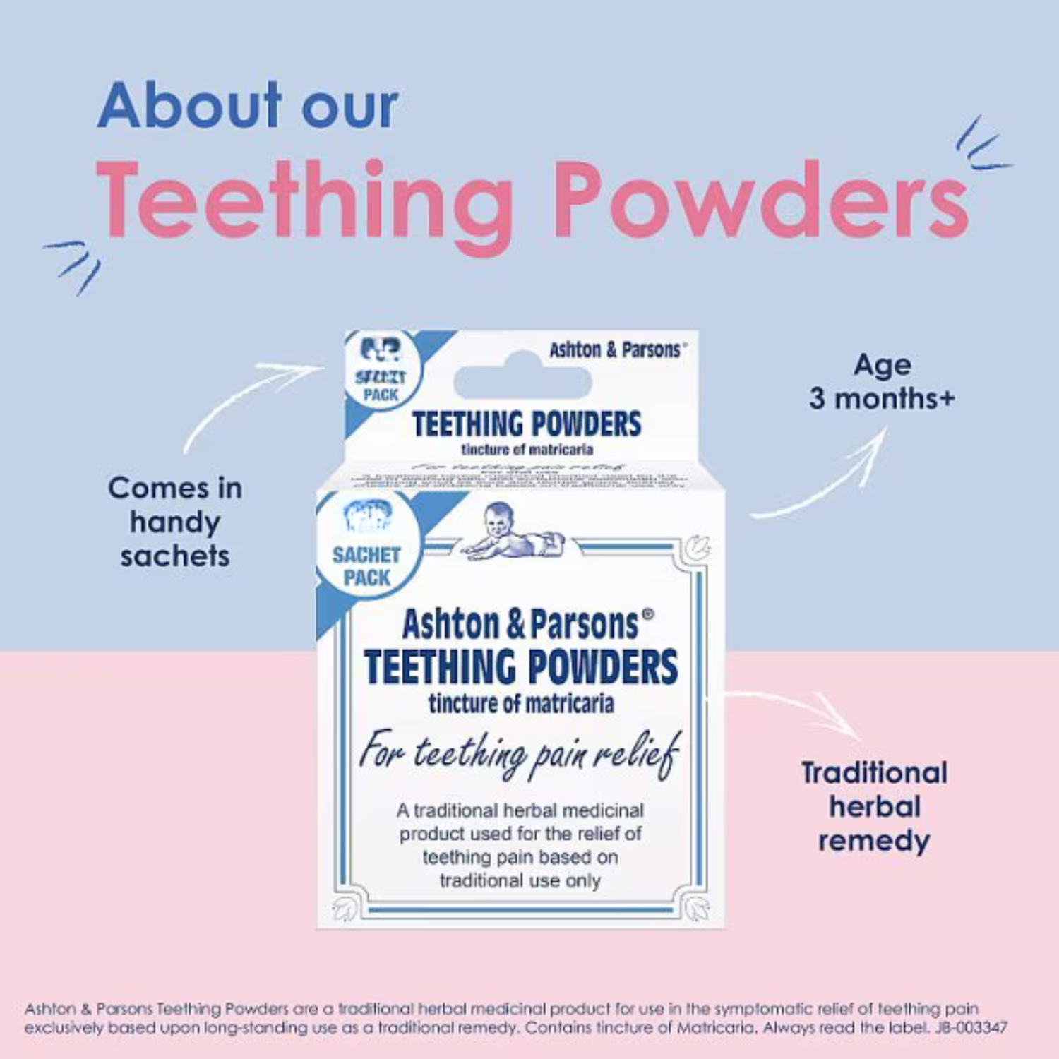 Ashton & Parsons Infant Teething Powder – 10 Sachets | Teething Pain Relief for Babies