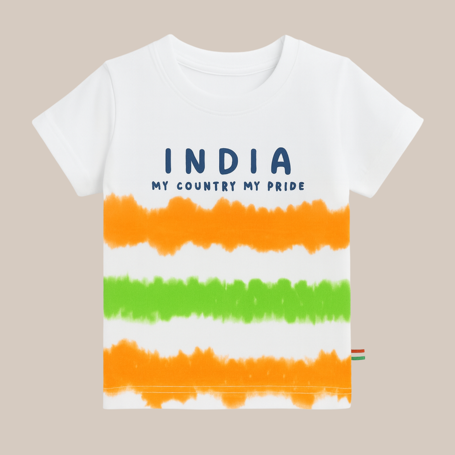 Smile Baby “India – My Country My Pride” T-Shirt for Kids (1–6 Years) – Tricolor Cotton Tee